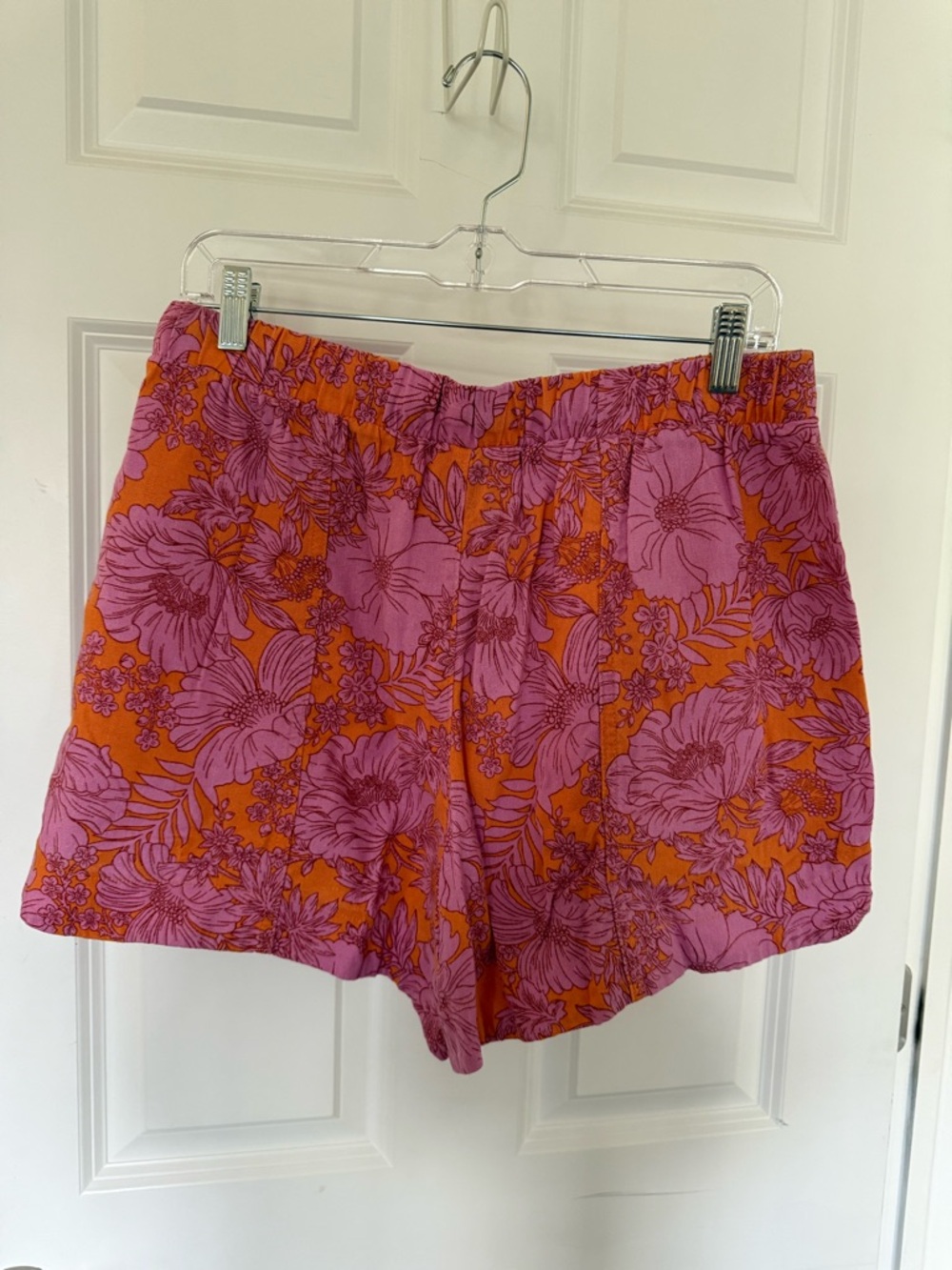 Universal Thread Pink Floral Shorts on Orange Base